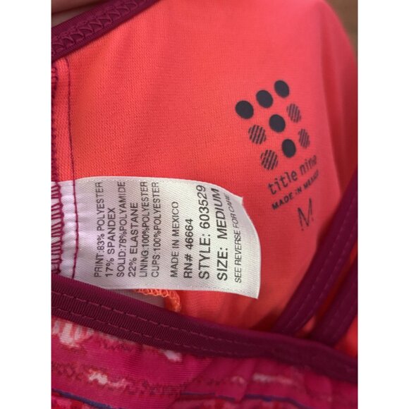 Women's Title Nine Tankini Swim Top Size Medium Racerback Pink - Picture 3 of 3